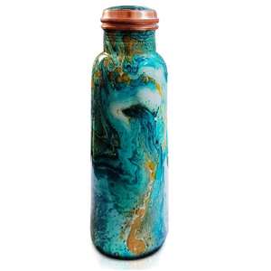 Bouteille d'eau imprimée décorative en cuivre pur de conception pour la vente de verres et de stockage par les exportateurs indiens - Product Image 5