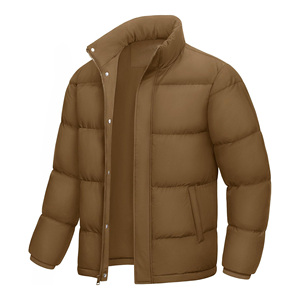 Veste polaire d'hiver en coton rembourrée pour hommes, résistante à l'eau, coupe-vent, à col montant, isolée et décontractée - Product Image 3