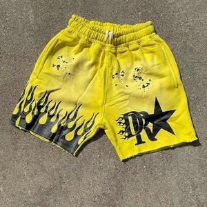 High Quality Custom logo 3D Puff Print Summer Men's Vintage Sweat <b>Shorts</b> 100% Cotton Stone Acid Wash <b>Shorts</b> for Men - Product Image 5