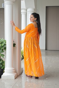 Mới Nhất Thiết Kế Bộ Sưu Tập Georgette In Kurti Cho Lễ Hội Đặc Biệt Garba Kurti Bán Chạy Nhất Phụ Nữ Dân Tộc Cô Gái Mặc - Product Image 4