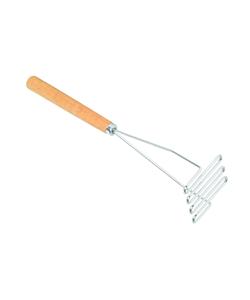 Écraseurs à pommes de terre chromés de 18 pouces avec manche en bois (carré), livrés avec chaque écraseur à pommes de terre Bean pour pommes de terre - Product Image 1