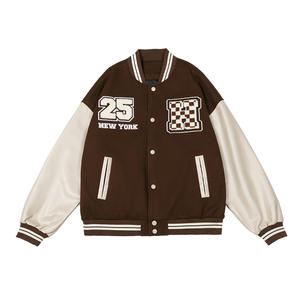 Veste universitaire personnalisée de haute qualité pour hommes pour l'hiver Chenille broderie manches en cuir décontracté Baseball Letterman - Product Image 6