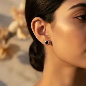 Pendientes de Plata de Ley 925 con Gemas Negras en Forma de Gota de Agua y Mariposa, Oro de 14K y 18K, Oro Rosa, Estilos Lindos y Modernos, Diamantes - Product Image 3