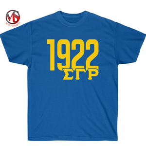 Moda hermandad Sigma Gamma Rho algodón Jersey Chenille bordado contraste Rib Divine Nine Crop Camiseta cuello redondo Parafernalia - Product Image 6