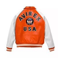 Chaquetas de Motociclista Avirex para Hombre, de Cuero Genuino, Estilo Bomber, con Cierre, Casuales, de Piel Curtida, para Primavera/Verano, Hechas a Medida, Tallas Grandes
