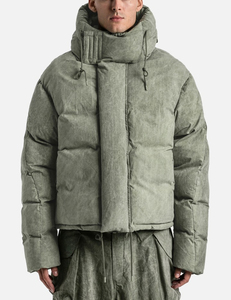 Chaqueta acolchada gruesa de plumón de ganso ligera con logotipo personalizado, abrigo de plumón con cuello levantado, chaqueta acolchada - Product Image 3