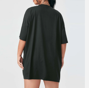 OEM 2024 dernière conception respirant femmes surdimensionné imprimé t-shirts tenue décontracté coton tissu XL taille pour l'été - Product Image 3