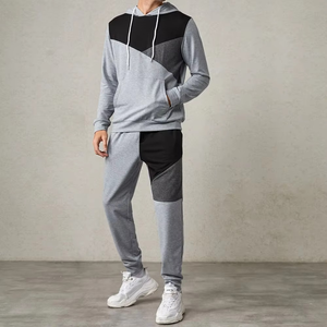 Ensembles assortis de bloc de couleur de logo personnalisé pour hommes Vêtements de sport à capuche avec poche kangourou 2025 Ensembles de jogging Ensemble de survêtement pour hommes - Product Image 2