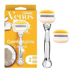 Gillette Venus Comfort Glide Olay Maquinilla de afeitar de coco 5 cuchillas y metal platino Ha NDL - Product Image 1