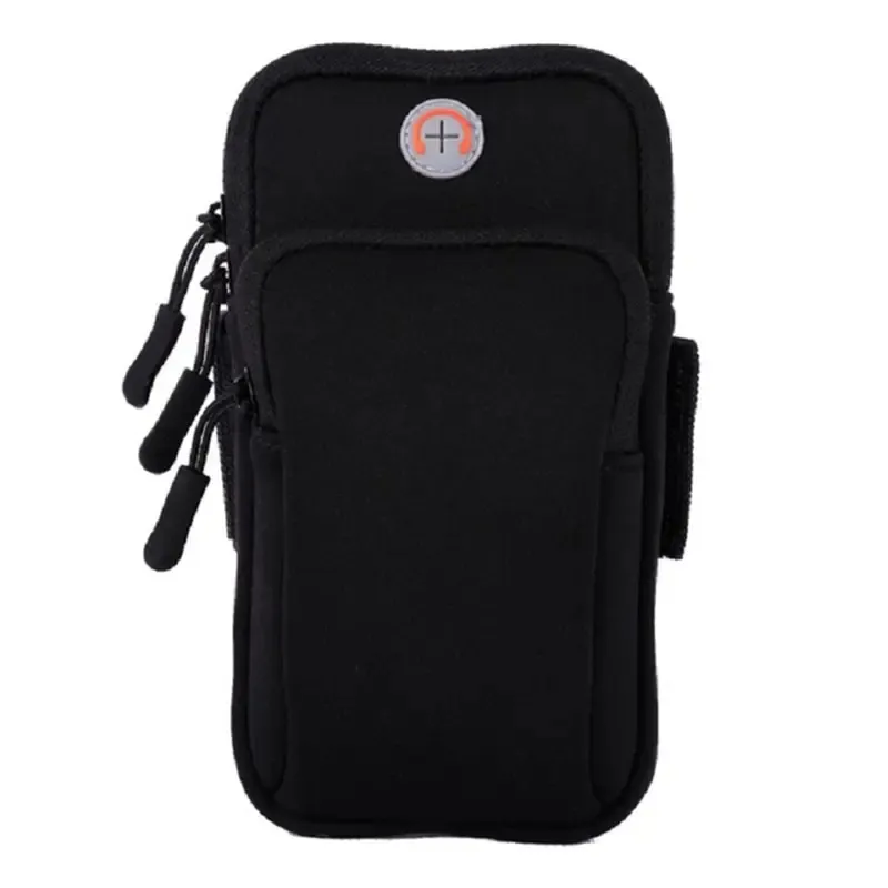 मोबाइल फोन बैग में नियोप्रोन वाटरप्रूफ आर्मबैंड, इयरफ़ोन के साथ सार्वभौमिक स्मार्टफोन डबल जेबों बैग चला रहा है