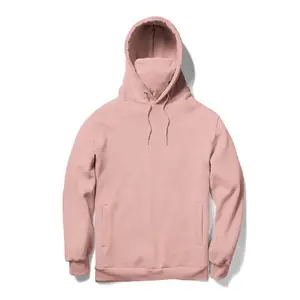 Sudadera con capucha de algodón y poliéster para hombre con logotipo personalizado de lana rosa, máscara de cubierta facial con estampado sólido, enmascarada para hombre - Product Image 1
