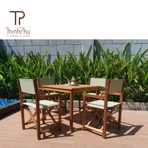 Juego de comedor de silla de director plegable para hoteles, patios, ocio, espacios al aire libre, buena calidad - Product Image 2