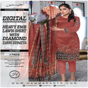 ชุด3ชิ้นเสื้อพิมพ์ลายศิลปะ3ชิ้นเสื้อจัสมินใส่เล่นกีฬาเสื้อพิมพ์ลายสำหรับใส่ในสนามหญ้าชุดเสื้อผ้าฝ้ายอินเดีย - Product Image 3