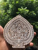 Stempel Blok Kayu Jati |   Cetakan Bunga Paisley |   Kain Tekstil India, Kertas, Cap Tangan
