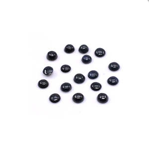 Zafiro Negro Natural Sin Tratar de 5mm 6mm, Cabujón Calibrado Redondo Ovalado con Corte Rosa, Gema Suelta de Colores Arcoíris con Reverso Plano de 8mm - Product Image 4