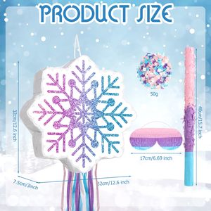 Pinata <span class=keywords><strong>de</strong></span> Noël en forme <span class=keywords><strong>de</strong></span> flocon <span class=keywords><strong>de</strong></span> neige avec les yeux bandés Pinata congelée <span class=keywords><strong>pour</strong></span> <span class=keywords><strong>princesse</strong></span> Fournitures <span class=keywords><strong>de</strong></span> fête d'<span class=keywords><strong>anniversaire</strong></span> Décorations - Product Image 2