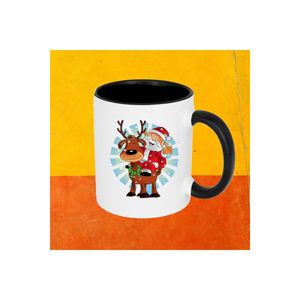 Speciale boccale bianco e nero disegnato Babbo Natale di capodanno