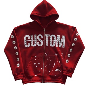 Glory Custom Oversized Screen Printed Zip Up Hoodie Cotton Fleece French Terry Boxy Fit Design For Unisex Comfort Wear - Product Image 1
