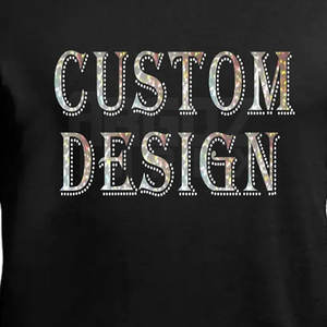 100% coton hommes T-Shirts Design personnalisable strass embelli meilleur matériel personnalisé propre conception strass T-Shirts - Product Image 5