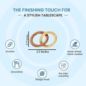 Double rond de serviette Grande décoration de table pour les mariages, les fêtes et les repas de tous les jours Forme de papillon en bois de manguier et en papier pour les saisons de printemps - Product Image 3