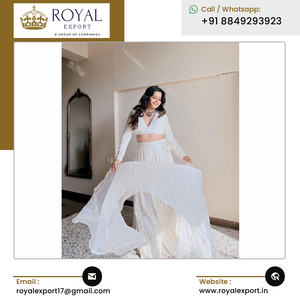 ผ้าทอลายพื้นเมือง lucknowi ใหม่ georgette lehenga choli พร้อมลำดับและงานปัก - Product Image 3