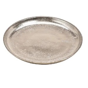 Multi-Size Vintage Style Handmade <b>Metal</b> Dish <b>Flat</b> Bottom Plate Dish Snack Dessert Dish Household or Catering Wedding Party - Product Image 1