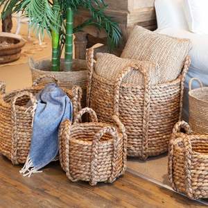 Cesta de Jacinto de Agua Tejida a Mano, Rústica, de Alta Calidad, para Lavandería, Organización del Hogar, Venta al Por Mayor - Product Image 4