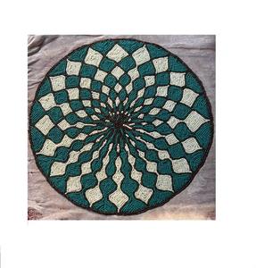 Vente chaude ronde verre Table Pad fait à la main feuilles vertes perlé napperon conception coûteuse pour cuisine décor Style moderne mariages - Product Image 1