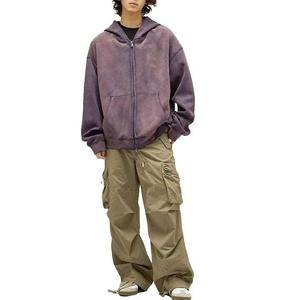 OEM Venta al por mayor de alta calidad lavado Streetwear desgastado pesado de gran tamaño liso personalizado sudaderas con capucha para los hombres hechos por Dikson Deportes - Product Image 3