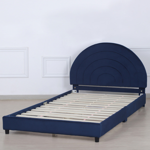 Base de Cama Doble Ajustable con Cabecera Arcoíris para Adolescentes y Cama Infantil Tapizada en Terciopelo para Dormitorio - Product Image 2