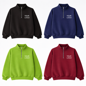 Sudadera de Forro Polar con Cierre de Cremallera de un Cuarto para Hombre, con Bolsillos Delanteros, Logotipo Personalizado al por Mayor, Ropa Urbana - Product Image 1