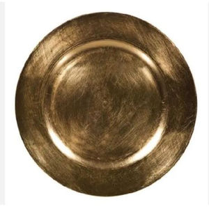 Design élégant Plaque de charge ronde en cuivre Décorative Sous L'assiette Dîner Plat Vaisselle Accessoires À Un Prix Abordable - Product Image 1