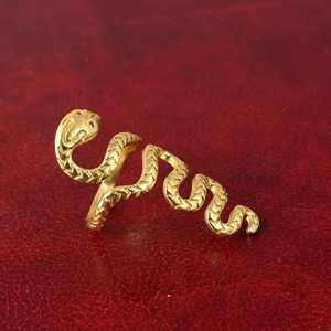 Anillo de Serpiente Gótico en Oferta, Anillos de Animales para Mujer, Chapado en Oro de 18k, Banda de Latón Gótica, Joyería Punk Biker para Venta al por Mayor/OEM/ODM - Product Image 3