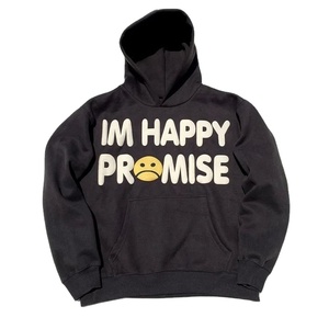 Nouveau sweat à capuche tendance pour homme en coton 100% avec motif uni et impression en relief, faible MOQ, qualité supérieure, vente en gros, couleur noire - Product Image 1