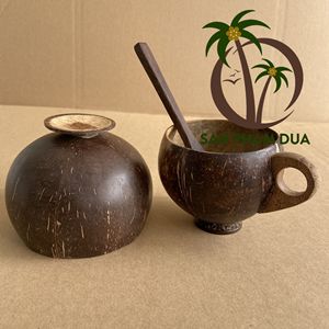 Beber taza de coco Mini taza de cáscara de coco/tazas de té de cáscara de coco artesanal/taza de helado - Product Image 5