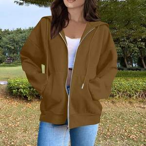 Sweat à capuche homme avec fermeture éclair en coton polaire sweat à capuche zippé surdimensionné jogging d'hiver avec poche kangourou - Product Image 5