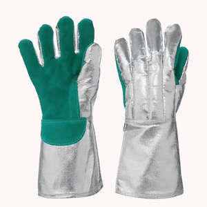 Guantes de soldadura antiquímicos de cuero de vaca duraderos 100% resistentes al desgarro transpirable longitud personalizable para hombres industriales - Product Image 3