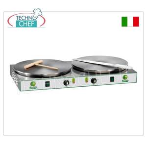 Technochef - Crêpière Électrique Professionnelle, 2 Plaques en Fonte 400 mm, Mod. CRP42 - Product Image 1