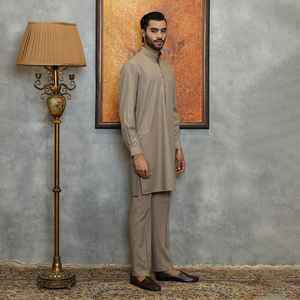 OEM ODM Service <b>Men's</b> Fashion Plain Maroon Color <b>Shalwar</b> <b>Kameez</b> Afghan Pathani Pakistani 2pcs Suit Dress Regular Fit Muslim Wear - Product Image 5