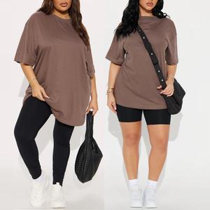 Nouveauté, t-shirts à manches courtes en coton 100% tricoté, logo sur le devant, style streetwear décontracté, surdimensionné, vente en gros, taille plus - Product Image 6