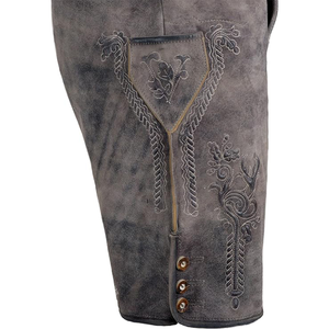 Pantalon bavarois traditionnel pour hommes Short en cuir Oktoberfest - Product Image 2