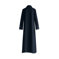 Abaya en jacquard noir à motif feuille de bambou, brodée, ouverte sur le devant, longueur ras du sol, robe modeste, tenue quotidienne du Ramadan, pour femmes adultes musulmanes, ODM