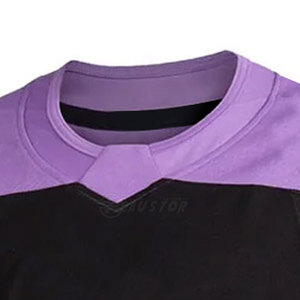 เสื้อฮอกกี้น้ำแข็งสำหรับผู้ใหญ่แบบ OEM ลายเรียบ โลโก้สั่งทำด้านหน้า โพลีเอสเตอร์ 100% ป้องกันแบคทีเรีย คุณภาพดีที่สุด ดีไซน์ใหม่ - Product Image 3