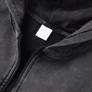 Sudadera con capucha Retro lavado ácido para hombre, ropa de calle de gran tamaño, mezcla de algodón transpirable a la moda, bordado estampado personalizado al por mayor - Product Image 2