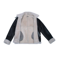 Meilleure vente Bomber sur mesure pour hommes veste en daim noir col en fourrure de renard hiver cuir grande taille vestes en peau de mouton
