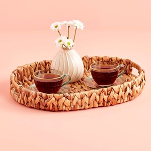 Bandeja ovalada de jacinto de agua, contenedor de almacenamiento, bandejas decorativas para servir, de un productor de Vietnam. - Product Image 2