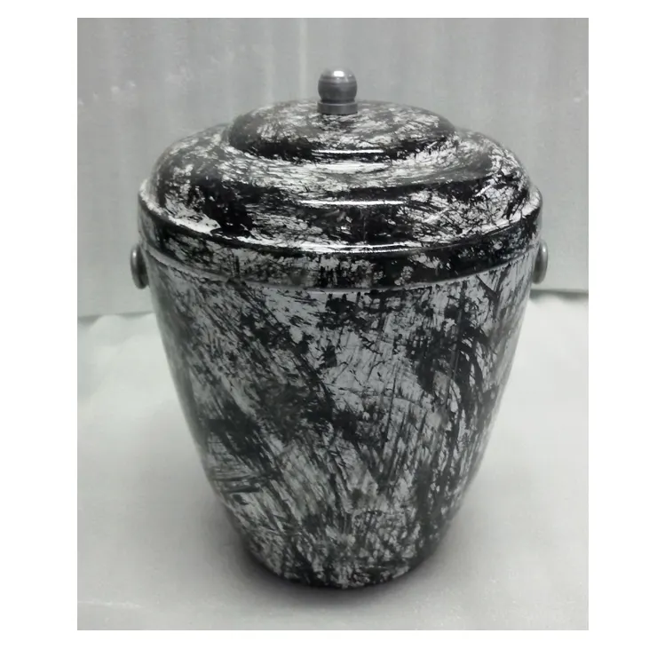 Iron Camouflage Finish Cremation Urn Enamel Coated Funeral Ashes Best Selling Urn Premium Quality Human Ashes Urn