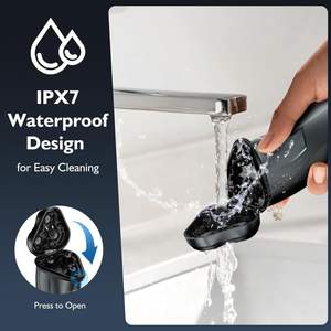 Afeitadora Eléctrica Rotativa para Hombre, Inalámbrica, Recargable, Resistente al Agua, con Recortador y Pantalla, IPX7, Afeitadora Facial - Product Image 1