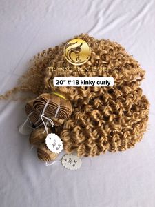 Top New Best Quality 20 "#18 Color Kinky Curly Venta al por mayor Raw Indian Temple Directo de India Machine Double Weft Human Bundles - Product Image 3