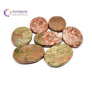 Pierres d'inquiétude en agate et en unakite, pierre d'inquiétude en pierre précieuse, fabriquée à la main pour la guérison, vente en gros directe d'Amayra Crystals Exports Inde - Product Image 1
